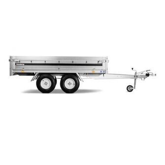 Brenderup 3251 STB Trailer - 1000 kg inkl. ekstrasider, PROF-presenning, næsehjul, stor kasselås, 2 x bøjler og montering! - Set fra siden